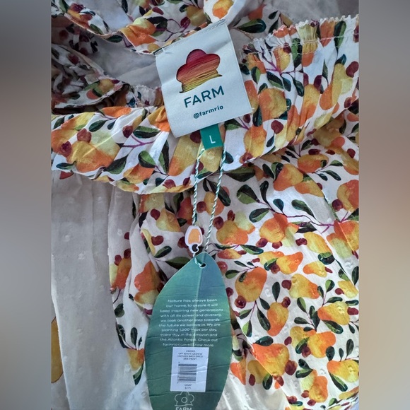 NEW Farm Rio Off White Cashew Crossed Back Dress Mix Print Sz: Large $275 - Picture 9 of 12